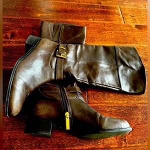 Banana Republic Chocolate Brown Riding Boots with Gold Accents